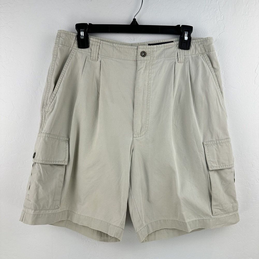 Vtg Timberland Weathergear Shorts Beige Cargo Pockets Men's Size 32‎ Pleated
